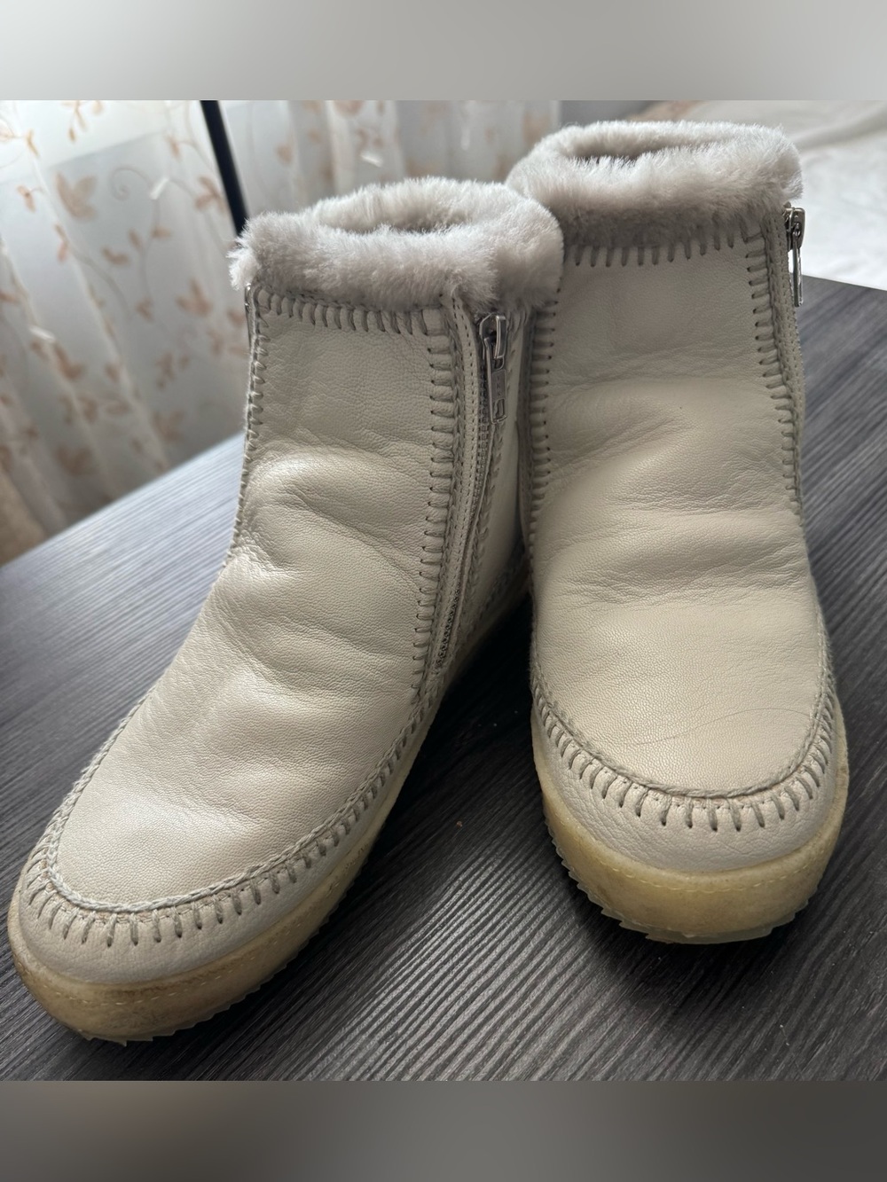 Laidback London Setsu Crochet Leather Shearling Ankle Boot Women's Size 39 (8)
